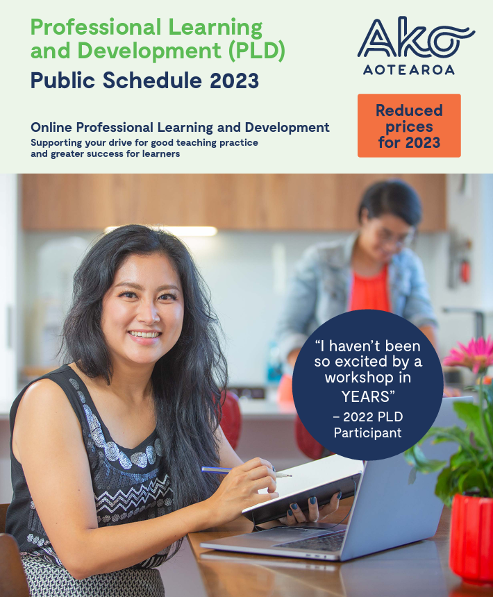 In case you hadn't heard, our Professional Learning and Development (PLD) Programme for 2023 is out now 📚

We are also delighted to announce lower fees for the whole of 2023! Visit our website to learn how you can develop your teaching practice next year ako.ac.nz/professional-l…