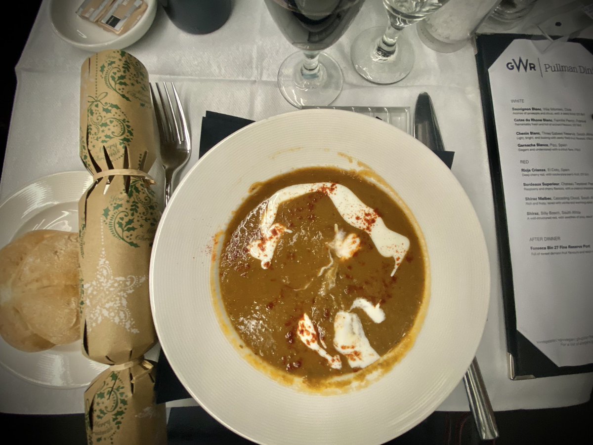 MrTimDunn's tweet image. I am speeding at 125mph to London aboard one of Britain’s best-kept railway secrets: @GWRHelp’s Pullman Dining Car! On a few trains each weekday, 2/3 chef-cooked courses £32.50/£37.50. (Top tip: if space, std class pax can join too, no upgrade fee.) Staff &amp;amp; food are ACE. A treat.