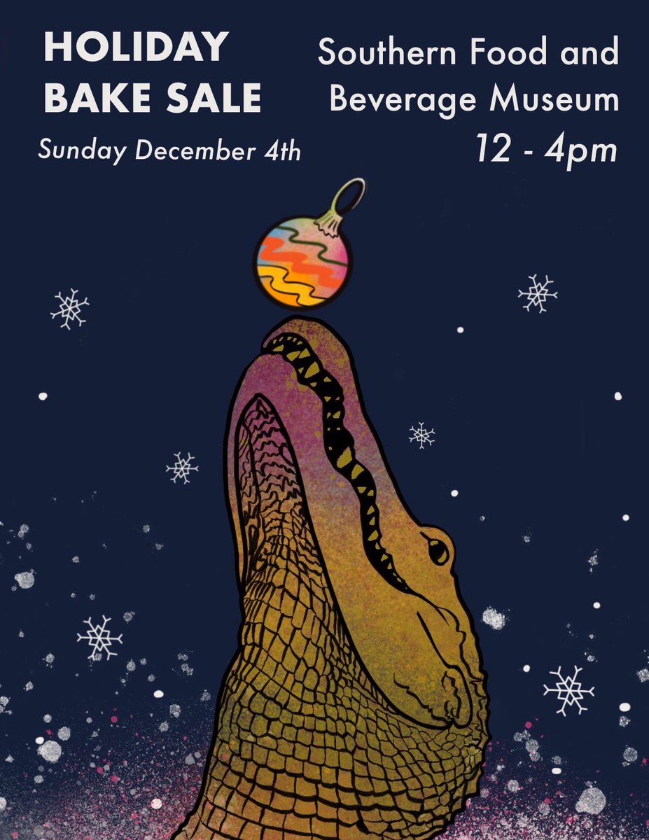 We're hosting a holiday bake sale in collaboration with Bayou Saint Cake &amp; Luncheon on Sunday, December 04 at the Southern Food &amp; Beverage Museum from 12-4 PM, featuring all of your favorite New Orleans bakers, makers &amp; more. Free admission! We would love for you to join us.