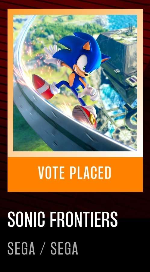 REMINDER TO GO VOTE IN THE GAME AWARDS PLAYERS VOICE. ILL ADMIT IDK IF THE  GAME IS GOTY WORTHY BUT ITD BE FUNNY IF WE WIN(also we're winning rn) :  r/SonicFrontiers