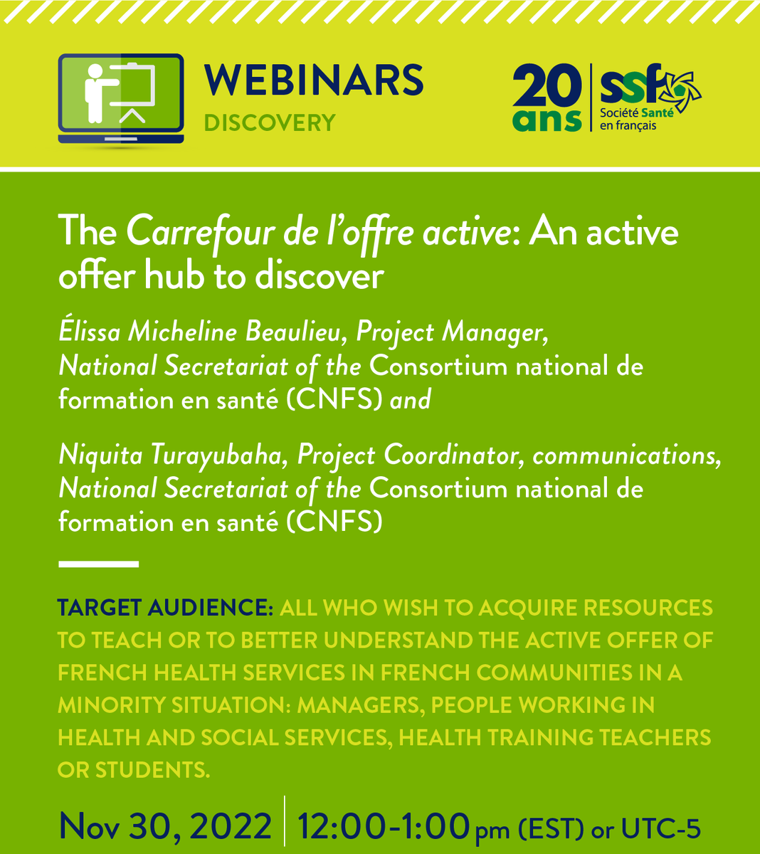 Il est toujours temps de s'inscrire à notre webinaire du 30 novembre (en anglais) sur le Carrefour de l'offre active! Soyez au rendez-vous !
us02web.zoom.us/webinar/regist…