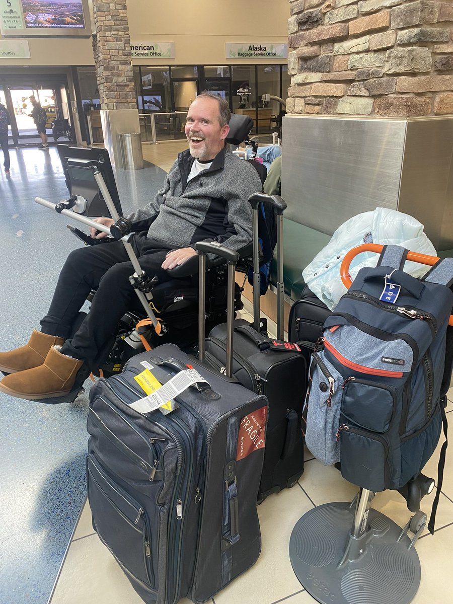 ScottsFight's tweet photo. Big shout out to @Delta for showing this #wheelchair traveler the care and hospitality everyone deserves! Flew my #ALS Tulsa 🔄 Reno/Tahoe without a problem. #Permobile #Tobii didn’t have a scratch. Eric/Johnny LA crew 👍 Estelle/Josie❤️ Everyone!
Podcast soon! Thank you 😘🍻🏴☠️ https://t.co/4CndSI1LR7