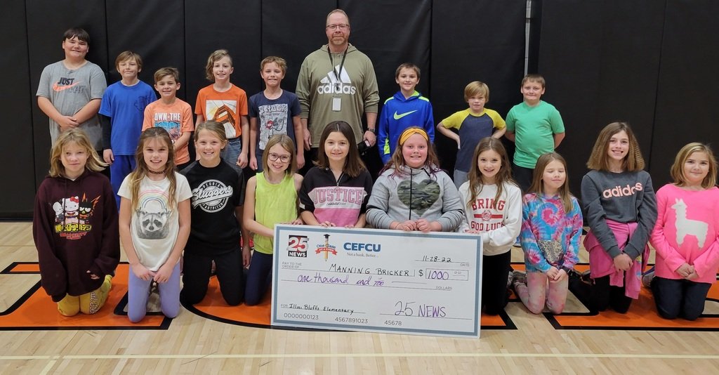 ib327schools's tweet photo. Today Donnie Tillman, from HOI ABC TV surprised Mr. Bricker, IBES PE teacher,  with a $1,000 grant courtesy of Heart of Illinois ABC and CEFCU.  Mr. Bricker is a dedicated teacher who goes above and beyond for our students and staff. #ibtigerpride https://t.co/hl11O5tVR6
