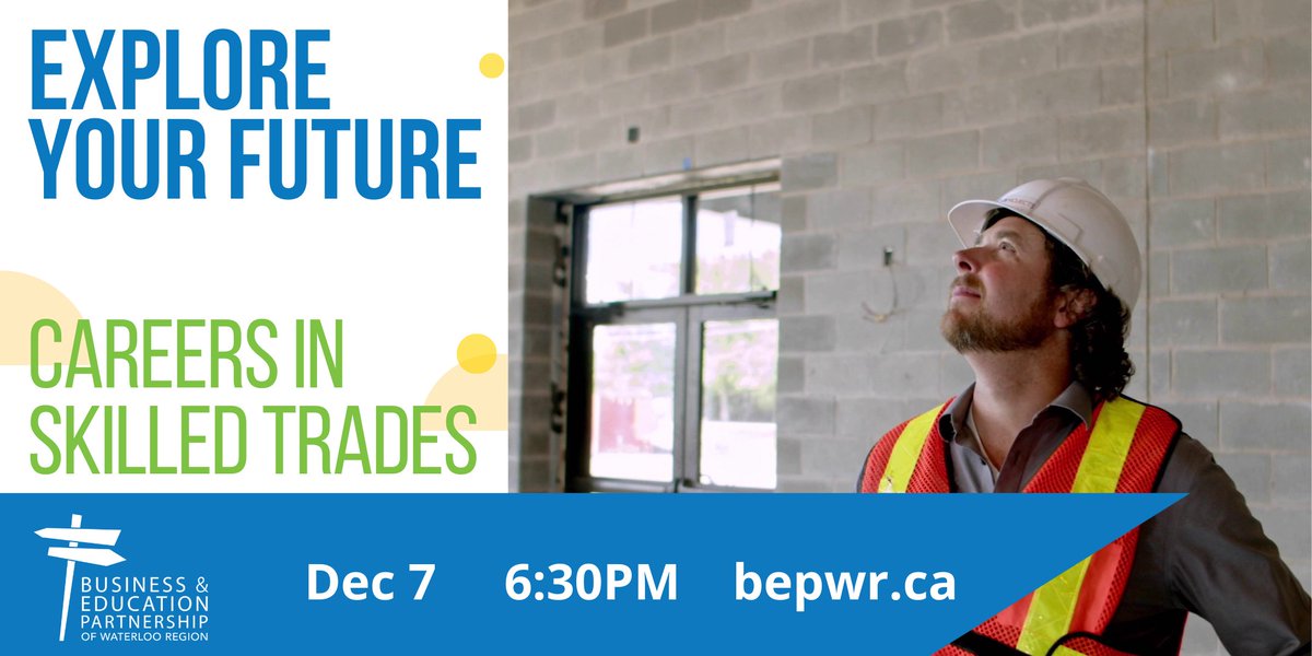 Explore Your Future: Careers in Skilled Trades

December 7 at 6:30 pm via Zoom

Join us by registering at bepwr.ca/initiatives/ex…