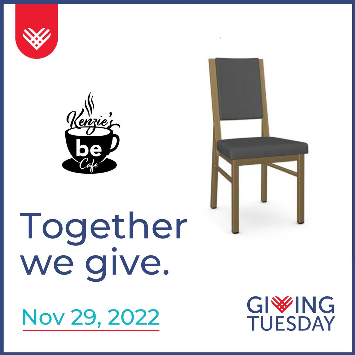 Looking for a meaningful holiday gift for your family or business? Sponsor a Kenzie's Be Cafe chair! Go to Kenziesbecafe.com to see sponsorship opportunities, DM us for more info, or email kenziesbecafe@gmail.com #givingtuesday