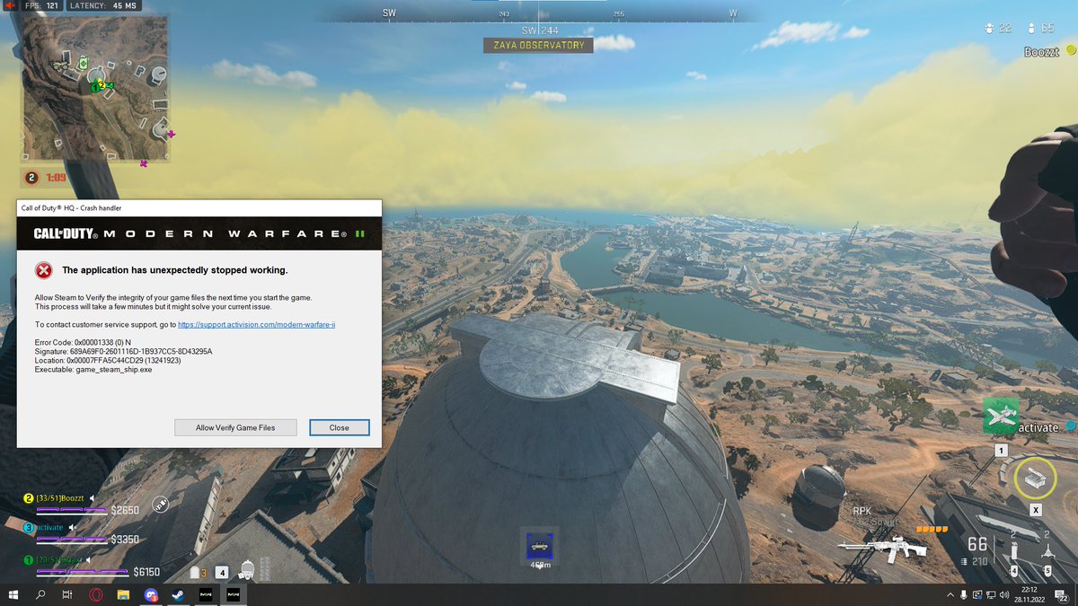 Warzone nuke chase 4/5 wins på rad og gamet crasher i siste game før nuke contract game. 

Sjukt at de ikke klarer å fikse spillet sitt. 
Får legit ikke spilt warzone uten å krasje hele tiden. 

Noen som har en fix?