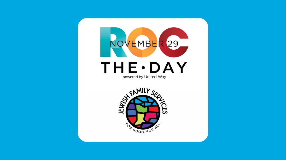 Give to Jewish Family Services on ROC the Day this year!  Your donation will impact the individuals and families we serve today and into the future.   Click the link  in our profile to donate.

#forgoodforall #rochtheday #givingtuesday #jfsrocs #roc