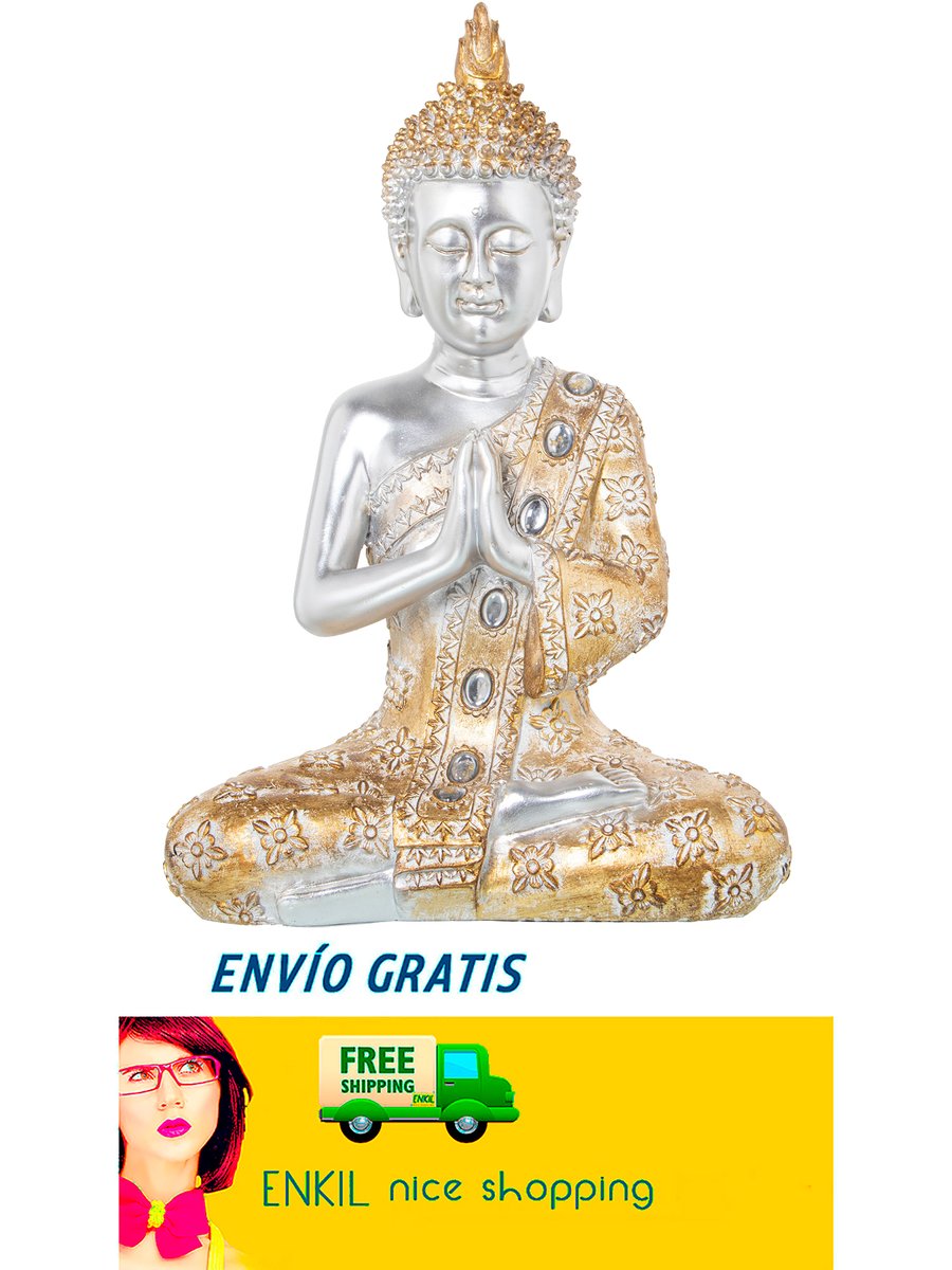 EdoTokaido's tweet photo. Estatua de Buda Orando para la decoración del hogar El Buda que trae felicidad, salud, alegría y amor al hogar y a su entorno Buda orando plateada con túnica dorada 28x16x41 cm ENVIOS GRATIS
https://t.co/eV2kiWGVKS https://t.co/Ckn6xW4hLK
