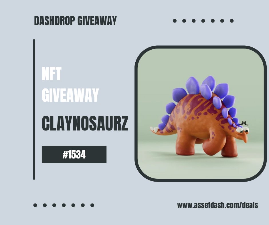 assetdash's tweet image. Heard @Claynosaurz was trending 📈

So we are giving away Claynosaurz #1534 as a part of our weekly DashDrop giveaway!

$1,000 in other prizes as well and 50 total winners ☺️

Retweet this for a chance to win extra tickets 🎟️