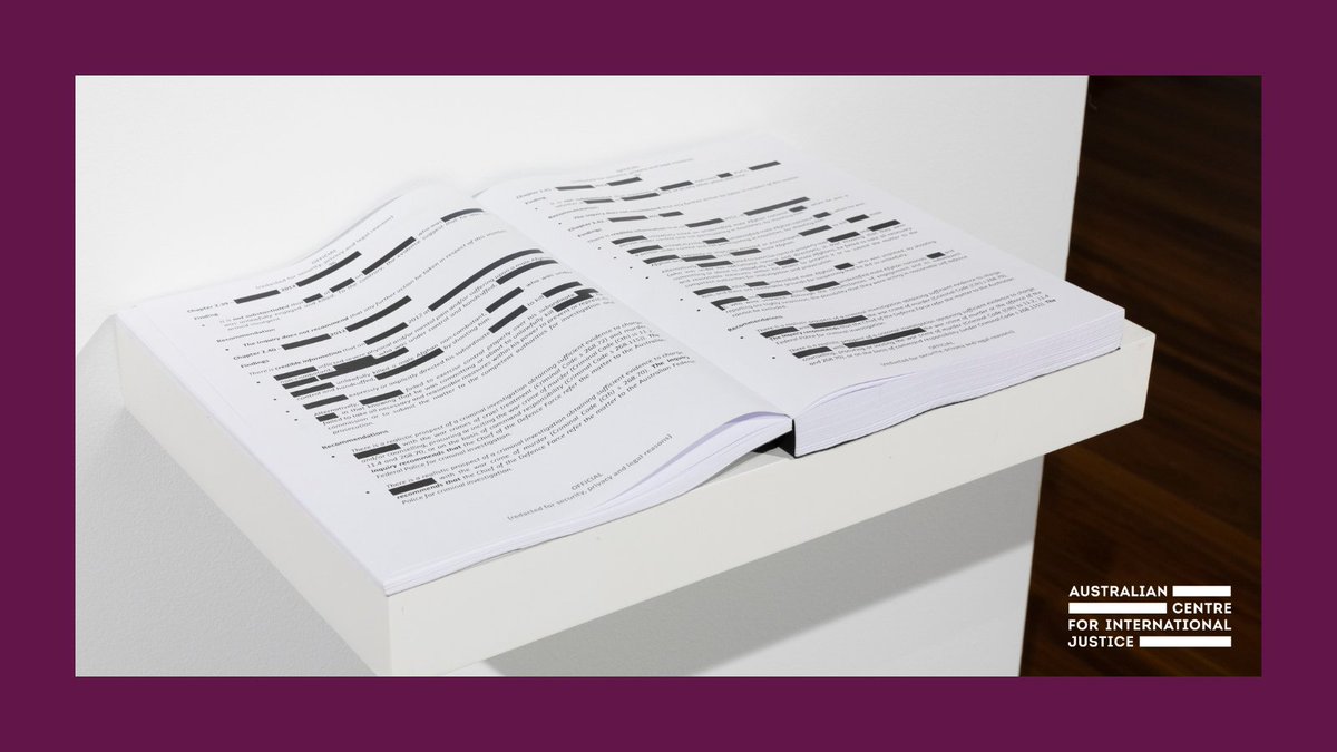 📢New report by ACIJ: 

Two years after the Afghanistan Inquiry's report on war crimes by Australian forces in Afghanistan, we assess Australia's response to the report's findings and recommendations. 

Media release: acij.org.au/report-assessi…

🧵(1/6)