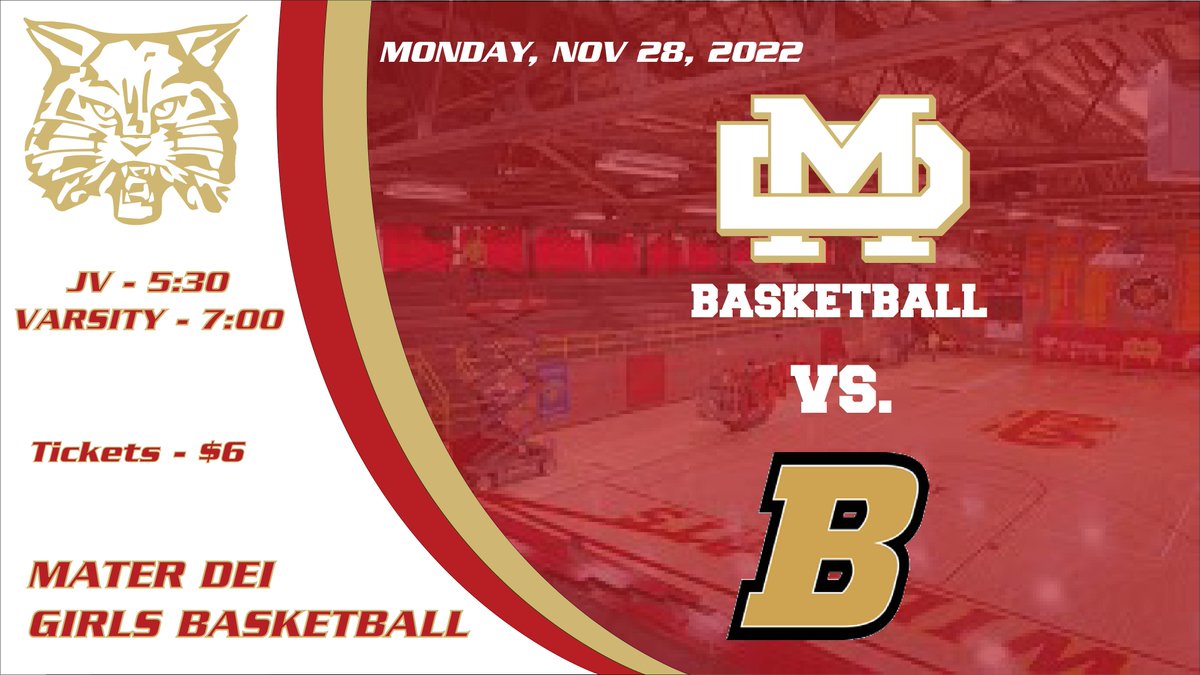 MaterDeiHS's tweet photo. GAMEDAY! Come out tonight and support your lady Wildcats at Mater Dei as they take on Boonville! #LetsGoMD https://t.co/XMipBosIj6