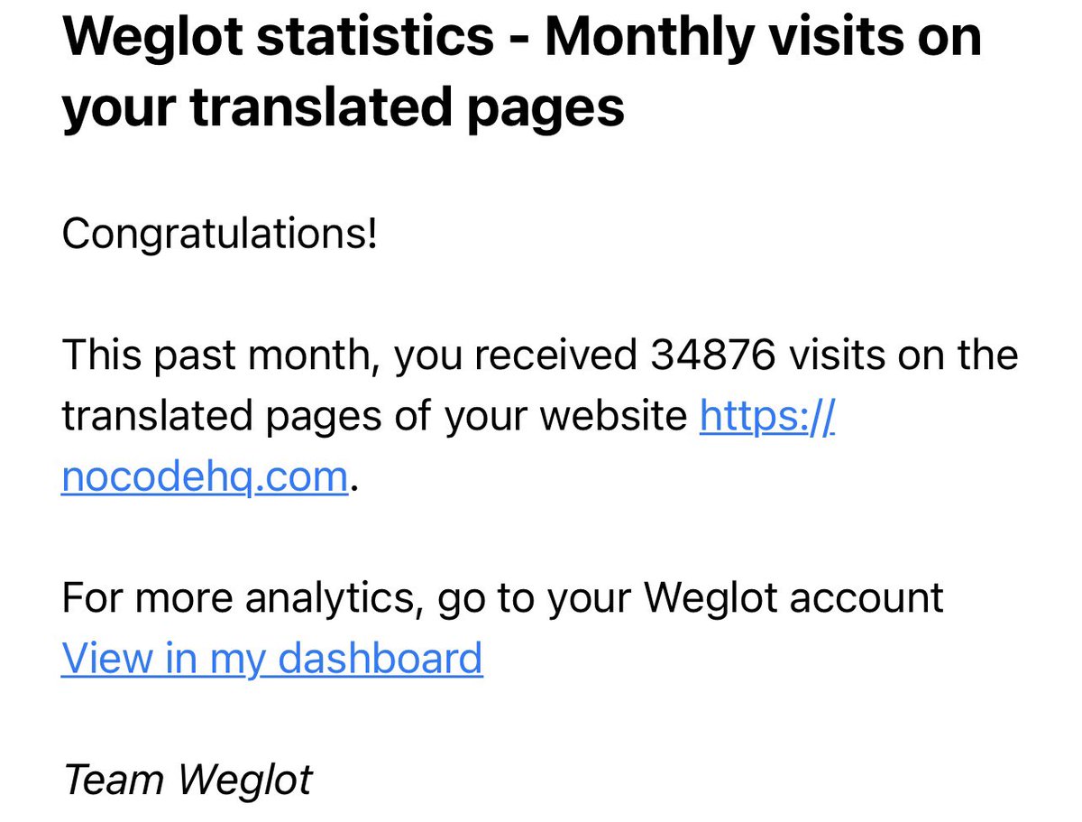 nllorenz's tweet image. I love these monthly emails from @weglot !