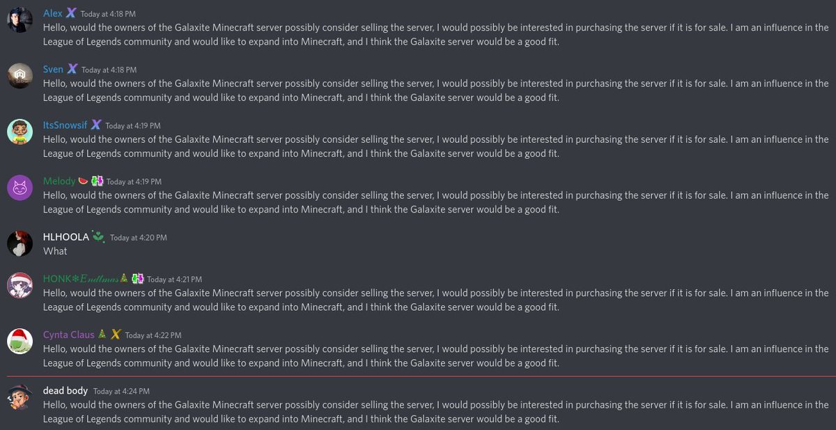 GalaxiteChat's tweet photo. it's back. Alex is trying to buy the server from himself https://t.co/dmRYDeXAuW