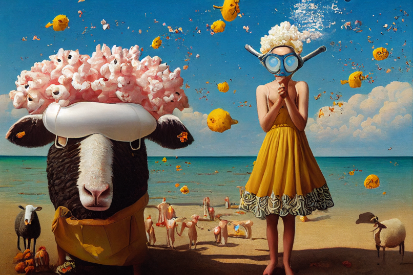 town_in_new's tweet photo. Best companion for watching a movie!

#absurdmood #AIart #WIP https://t.co/tNS1XGdse4