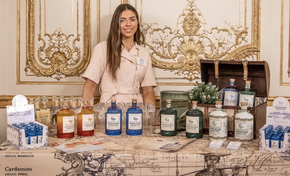 SHEDDISTILLERY's tweet photo. At the Irish Embassy in Paris; 

Drumshanbo Gunpowder Irish Gin;

“Mangez bien, riez souvent, aimez beaucoup” (seizing the moment) 

- thanks to @Bordbia trade event &amp; our very own family team member Roisin Rigney 

#enjoyresponsibly 
#spiritoftheyear 
#France #paris https://t.co/rFe8tNkbtA