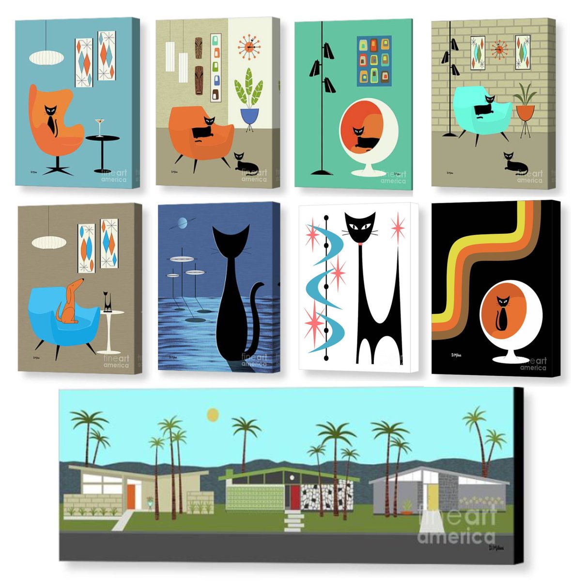 donnamibusart's tweet photo. Last day (November 28) to save 25% off all wall art, including canvas prints! For these designs and more please visit https://t.co/ayFj1U5nny
Designs Copyright © Donna Mibus
#midcenturyart #buyintoart #donnamibus
#midcenturycat #palmspringsart #palmspringshouse #atomiccat https://t.co/2m3PWpBZDe
