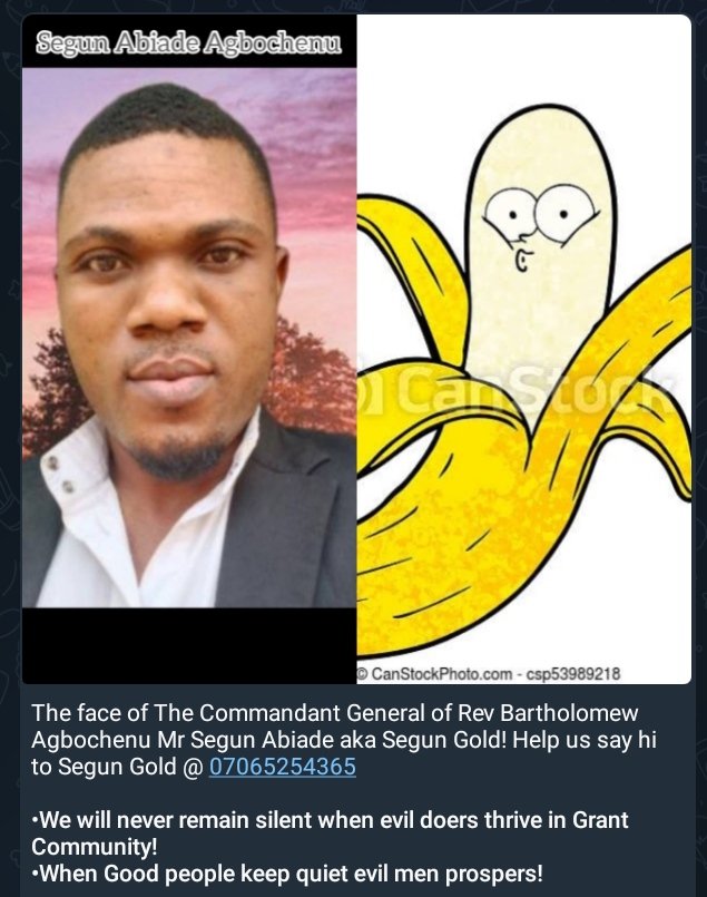 Face of the latest scammer in grant community.