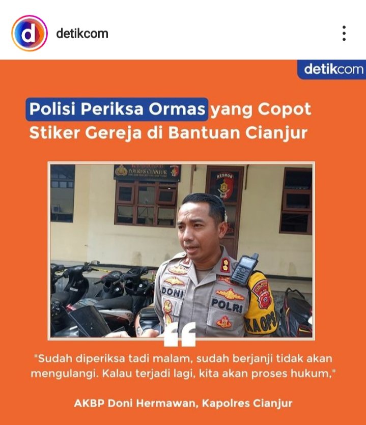 @hendriprabowo @pn7l7h @arifbsantoso @ridwankamil Cuma beri himbauan RK kmrin setelah peristiwa sobek tulisan di tenda.
Apa pelaku sdh diproses polda jabar?
Polres mah cm begini.