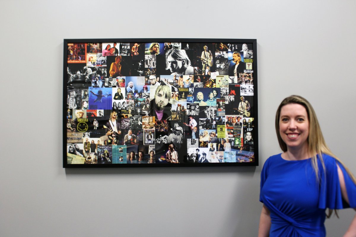 deutermanlaw's tweet photo. 🎶Just another Music Monday🎶 Attorney Casey Francis is here to show off artwork of her favorite artist. Can you guess who he is? Here's a hint: This musician formed a band in 1987 in Seattle and is known for alternative rock and grunge hits like "Smells Like Teen Spirit." https://t.co/VCh5I3aIgN
