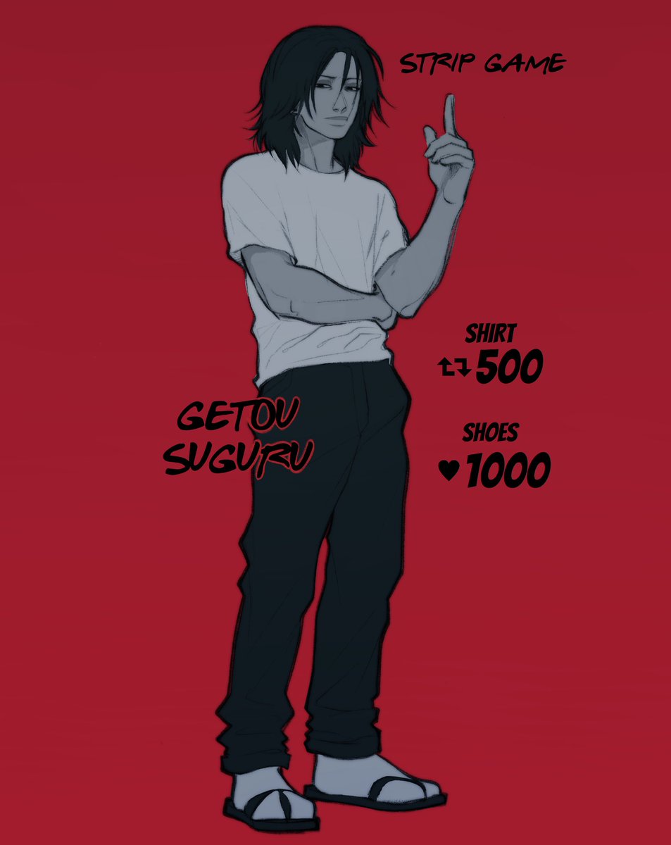 VYNJAKU's tweet photo. I promise you’re not going to get feet content from me that’s not what where here for. Good luck tho LOL #GetoSuguru / #夏五 / #stripgame https://t.co/zFOO8Wyew0
