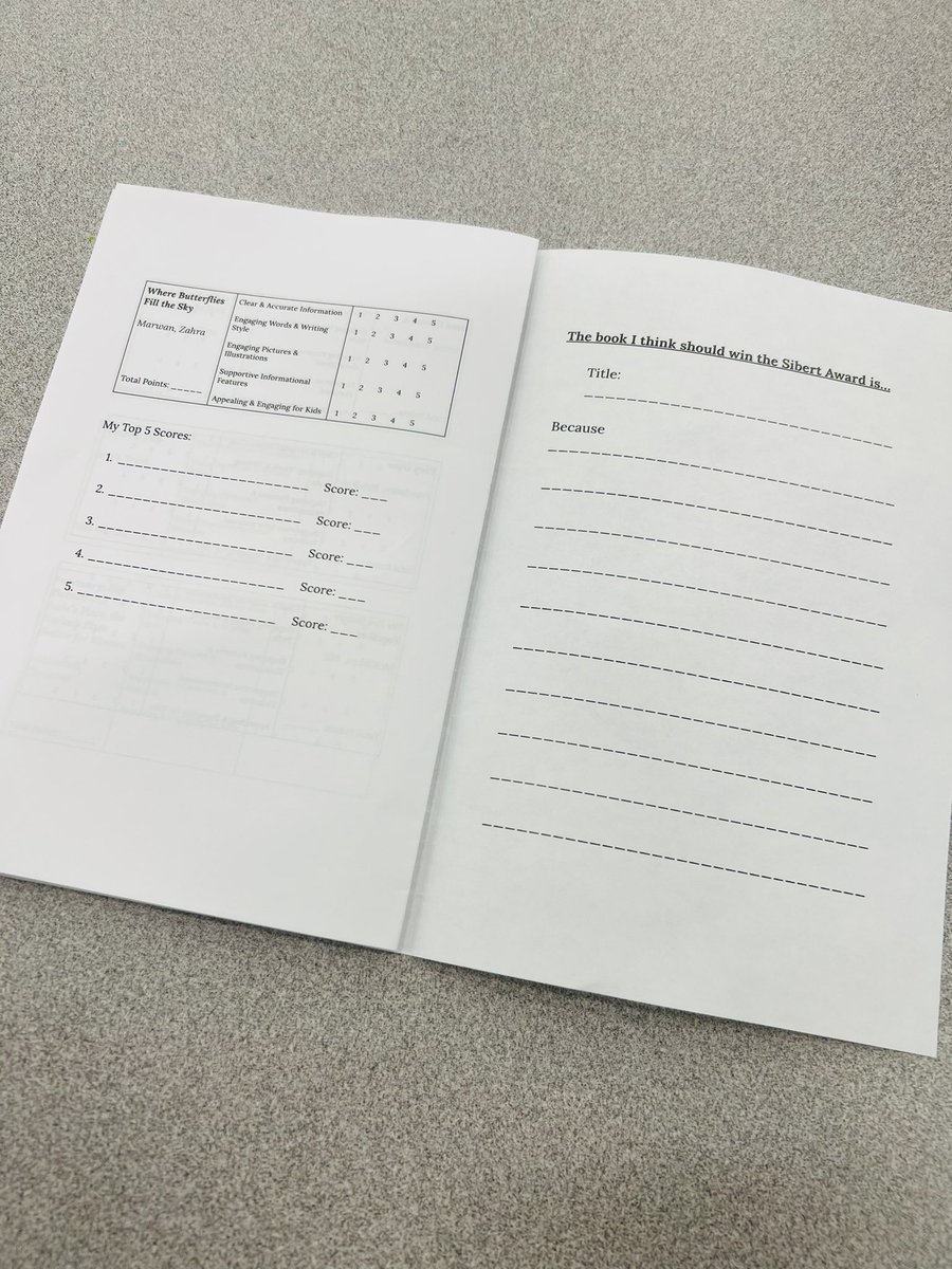 Ace_Librarian7's tweet photo. Got my Reading Notes booklets ready for 4th grade tomorrow. Let our Mock Committee reading begin! #ALLibraries #IALgrant #TCSLibraries #TCSLibrarySquad https://t.co/zAHqMCarT3