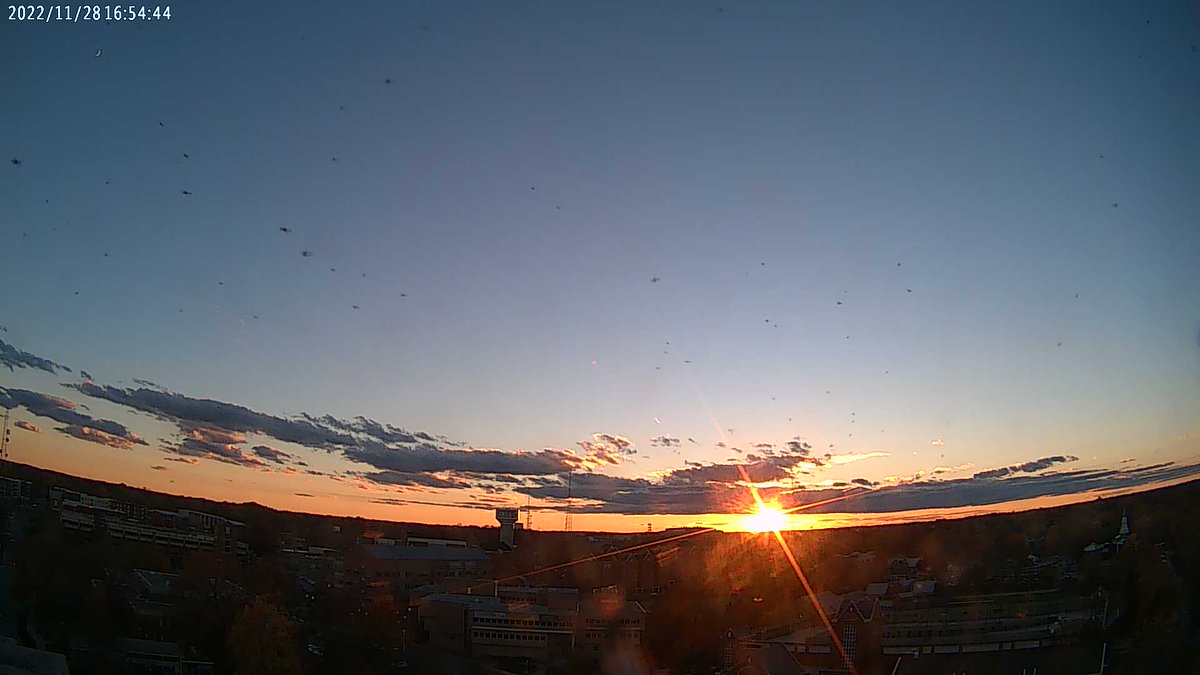 UNC Greensboro at sunset and it's 59.8 F.