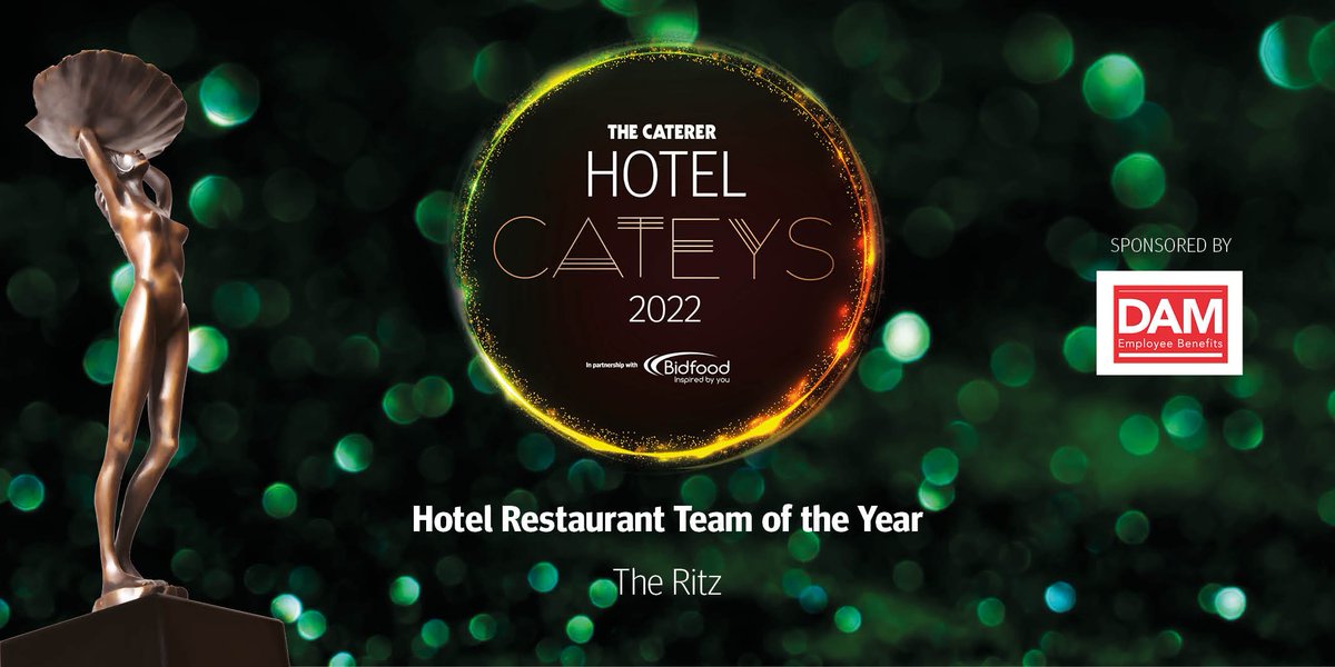 Caterertweets's tweet image. The award for Hotel Restaurant Team of the Year, sponsored by Davidson Asset Management, goes to a team that looks after each other. Well done @theritzlondon #HotelCateys2022