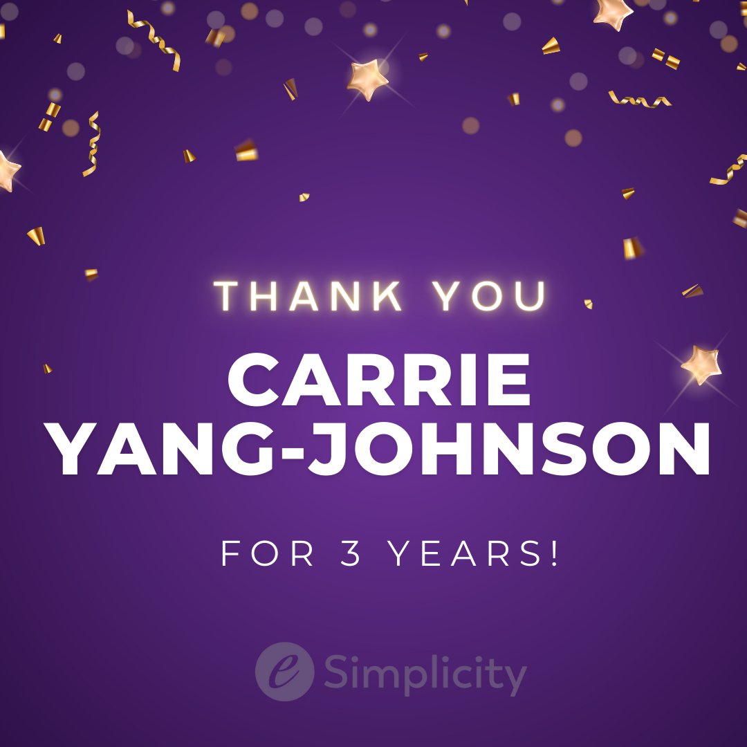 Happy work anniversary to Carrie Johnson who celebrated 3 years on Saturday! We appreciate your amazing work and are so grateful for all that you do.

#ThankYou #WorkAnniversary #Congratulations #eSimplicity #HealthcareIT #DigitalServices #Telecommunications