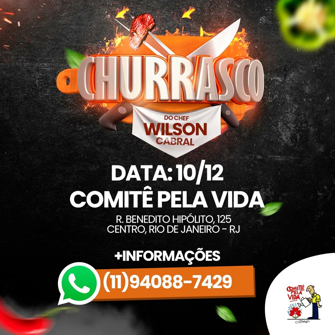 Alô galera do tweeter Rio de Janeiro!
Vamos comer esse churrasco comigo e ajudar a reabrir um restaurante escola no centro do rio!
Informações no link e vamos com tudo ajudar o próximo

wilsoncabral.com.br/churrasco/