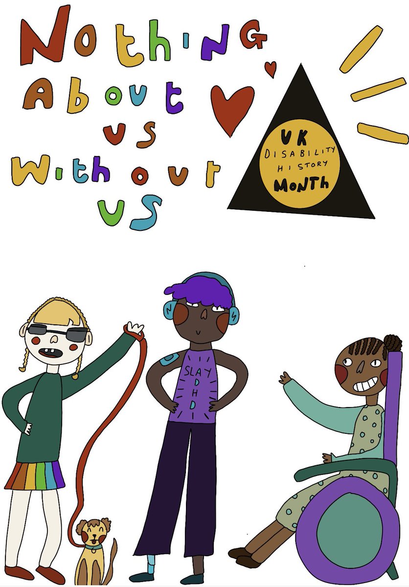 We LOVE this poster designed by Mia for UK Disability History Month. We will be displaying it in all of our schools this month & beyond. #UKDHM #NothingAboutUsWithoutUs @UKDHM @LeadersUnlocked @DiverseEd2020 @HaringeyEduc @HaringeyCreates @haringeycouncil