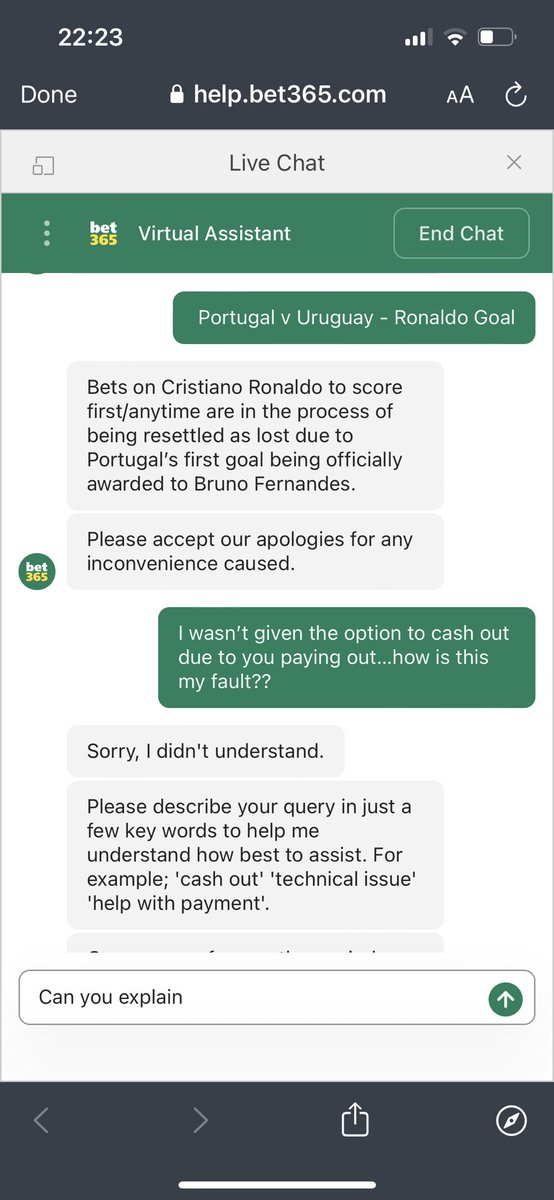 BryceCope1989's tweet photo. @bet365 Really helpful…thanks…bunch of idiots https://t.co/zOwcUncd69