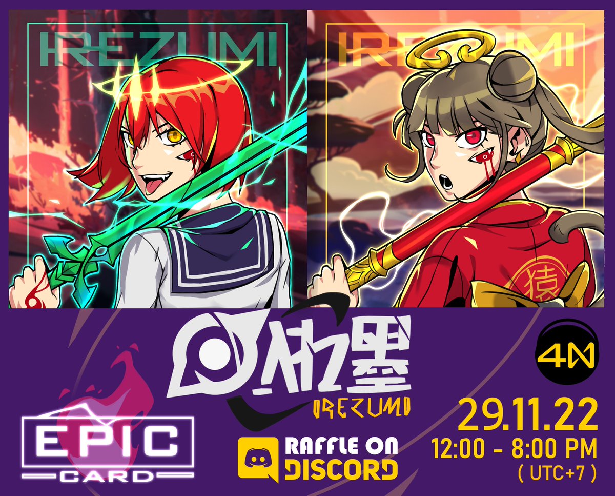 Raffle drop on <a href="/ParasHQ/">Paras 🟩🟧</a>
IREZUMI Epic Card🔥
🗓️29/11/22 
Start: 12:00 - 8:00 PM (UTC+7)
Price: 4N
Collection: paras.id/collection/ire…

Raffle in my discord 
👉discord.gg/HjPpwtSQ7U

#NEAR        #Paras #NFTdrops #nftcollectors #NFTThailand