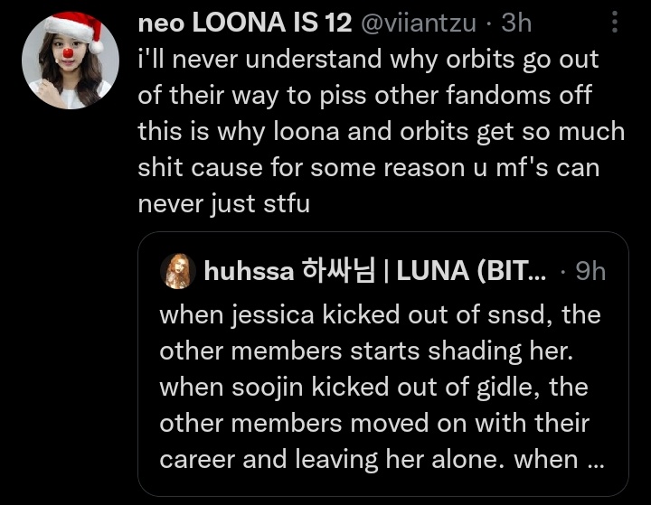 jawjinsoul's tweet photo. I agree, i hate this type of orbits who likes to be edgy all the time. You're not looking cool, you're just setting up the whole fandom and loona https://t.co/XV06job3NH