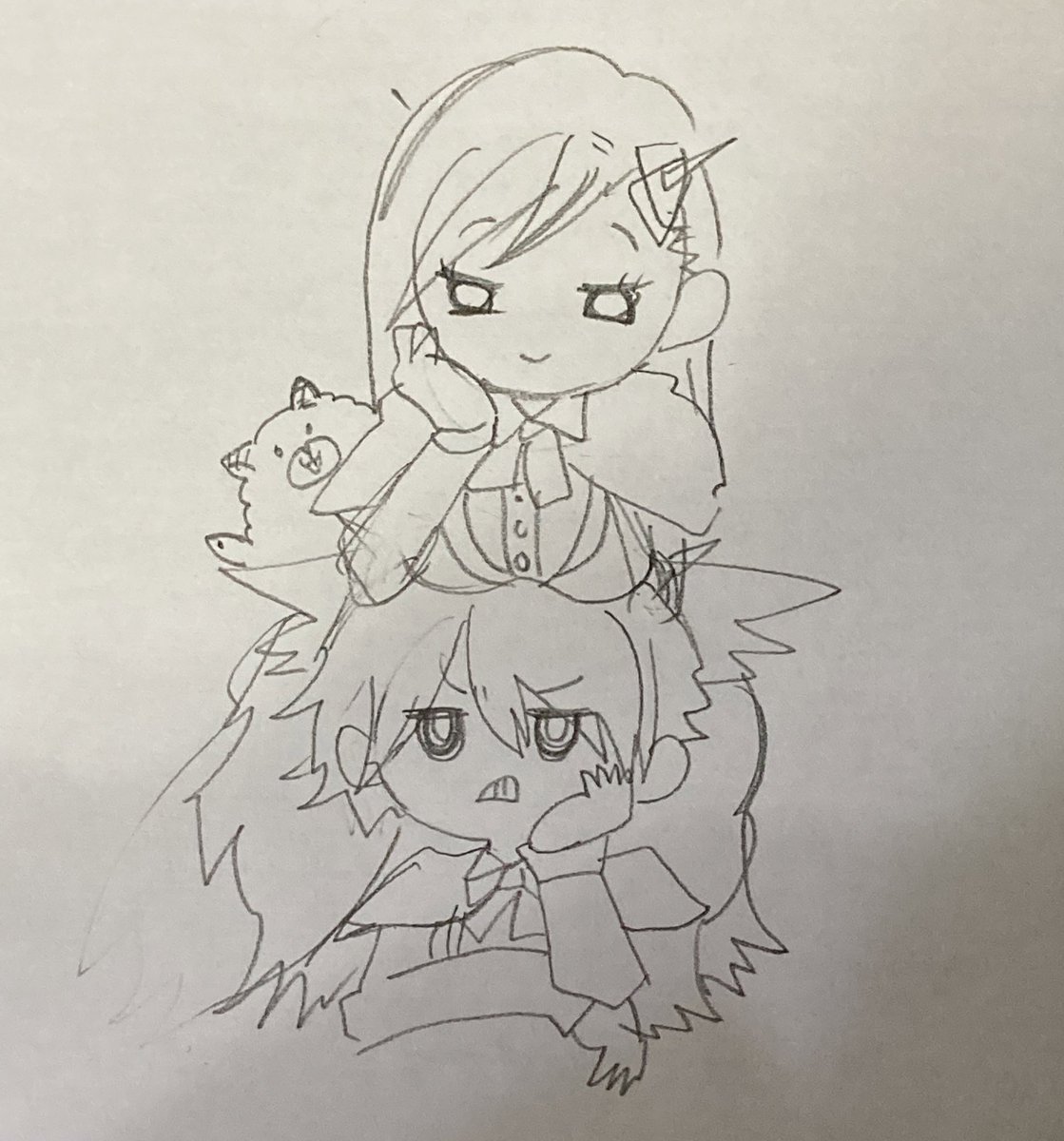 「ぼびんぬこぼれ話鉛筆下書きがある 」|んさぬ☕ぼびんぬのイラスト
