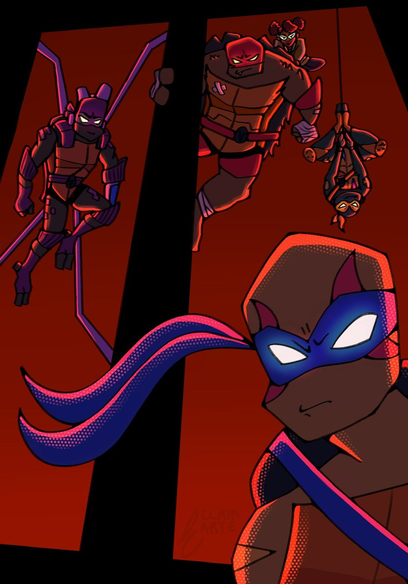 eclair_arte's tweet photo. i love this panel from the lil comic so I redrew it but in red! :D #rottmnt #RiseSeason3 #SaveRiseoftheTMNT https://t.co/Fm6wjGDq8q