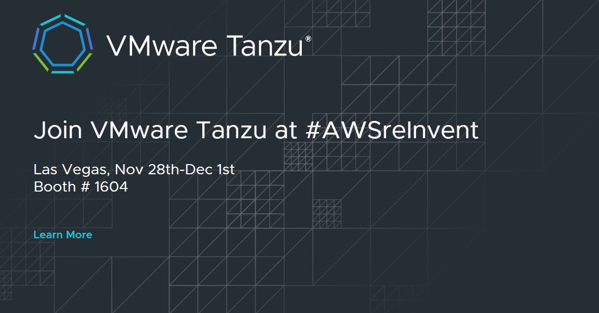 If you join the #awsreinvent this week, take a look at VMware #tanzu at Booth 1604.

 #vmware #tanzuvanguard