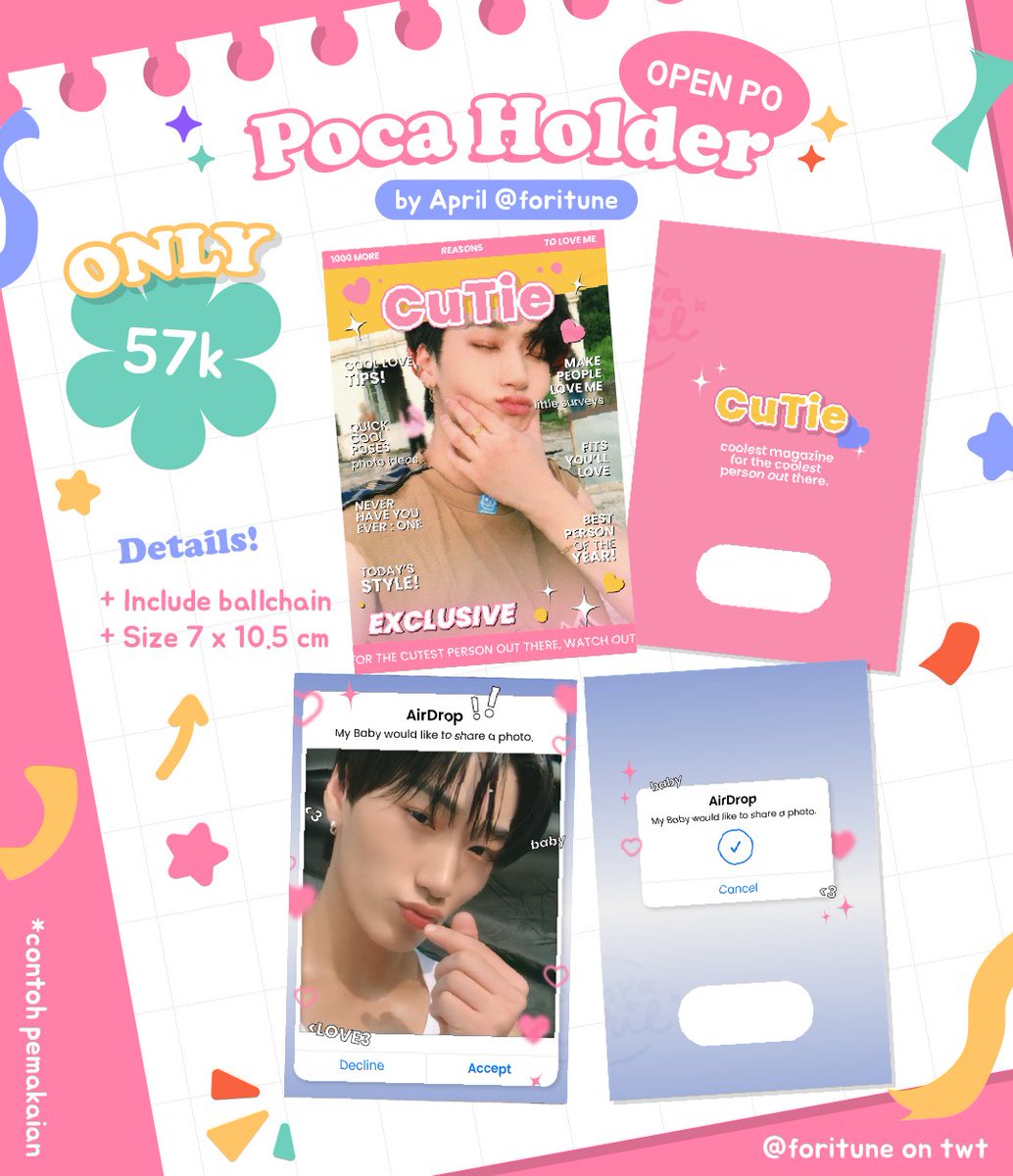 ˗ˏˋ ꒰ RT &amp; likes are appreciated ꒱ ˎˊ˗

– OPEN PO PC HOLDER by <a href="/foritune/">April is open !! 💗</a>

⤷ Price : 57k (DP 30k)
⤷ Material : Acrylic
⤷ Size : 7x10.5cm
⤷ Jakarta Pusat
🖇️ forms.gle/geRphjFM2q6yWR…

𝗖𝗹𝗼𝘀𝗲 𝟬𝟲/𝟭𝟮/𝟮𝟮

t. wts lfb acrylic photocard holder pc