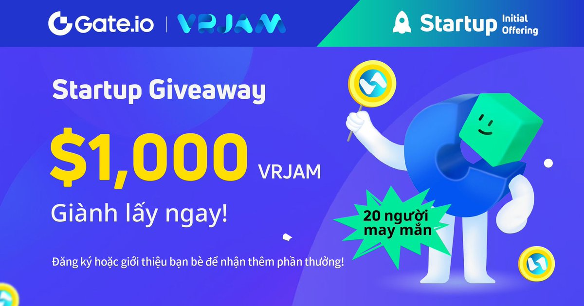 Gate.io Startup x $VRJAM: hoàn thành nhiệm vụ &amp; chia sẻ phần thưởng $1,000!
 
✅ RT &amp; Tag 3 bạn
✅ Theo đõi <a href="/Gateio_Startup/">Gate.io Startup is now Gate Launch</a> &amp; <a href="/VRJAM/">prince jam</a>
✅ THAM GIA TẠI⤵️
gleam.io/competitions/9…
✅ Đăng ký Gate!
 
⏳Kết thúc: 11:00 ngày 5/12 (UTC+7)
 
#gateiostartup