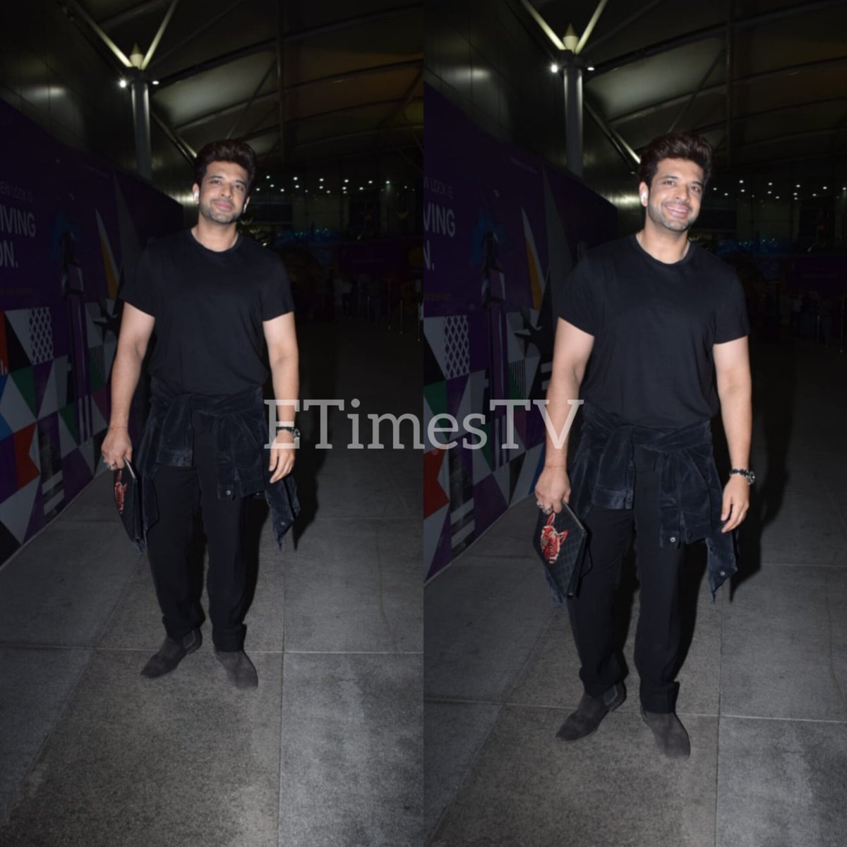 ETimesTV's tweet photo. Karan Kundrra looks Fresh and fit as he gets papped at the airport 

@kkundrra 

#karankundrra #papped #airport #Tejran #karankudrrasquad #etimestv https://t.co/6e70rYR1ew