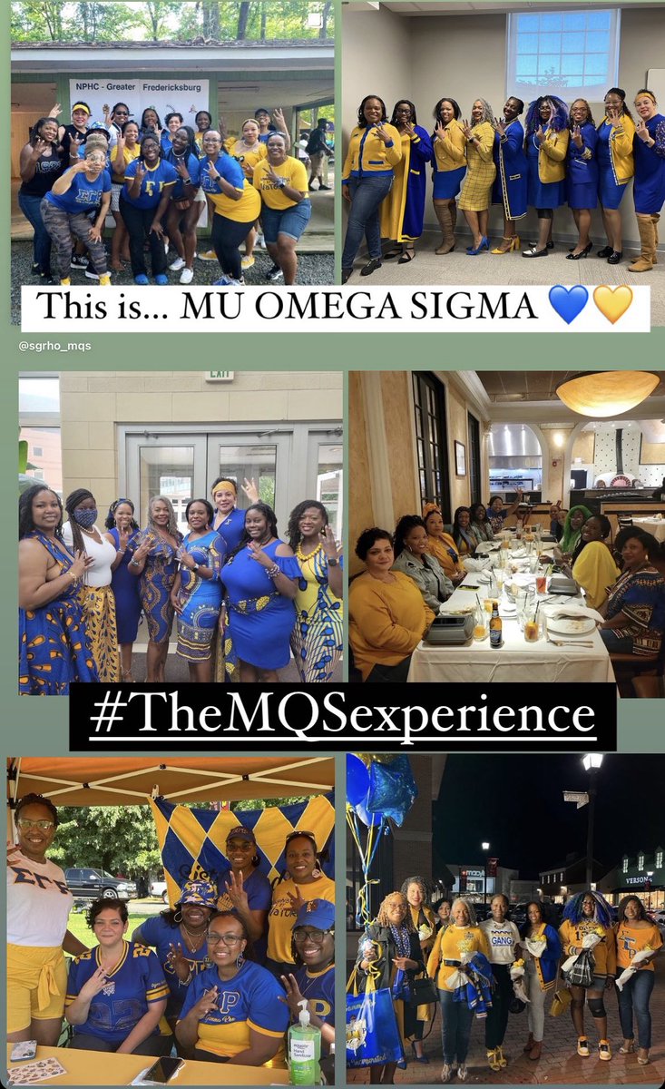 SGRho_MQS's tweet image. Day 28: Grad chapter Sorors
today is for you!

📣 THIS IS… MU OMEGA SIGMA 💙💛🐩✨😍

#GradChapter #SGRho100 #Greater
#SGRhoCentennial #SigmaGammaRho #MQS #MuOmegaSigma #TheMQSexperience