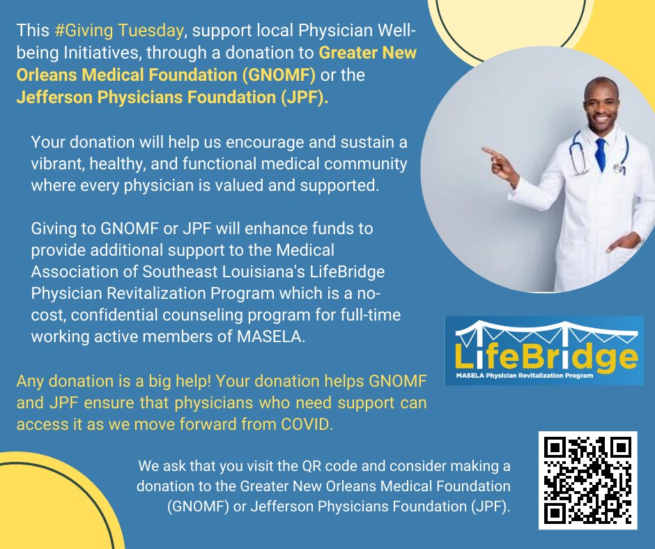JeffMedical's tweet photo. This Giving Tuesday Support Local Physician Well-being Initiatives
Donate here:
https://t.co/viObYTJl0R https://t.co/5pqh9co5kR