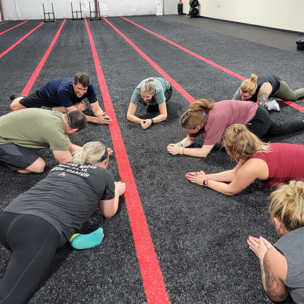 Little post workout stretch for adult fit tonight!!!