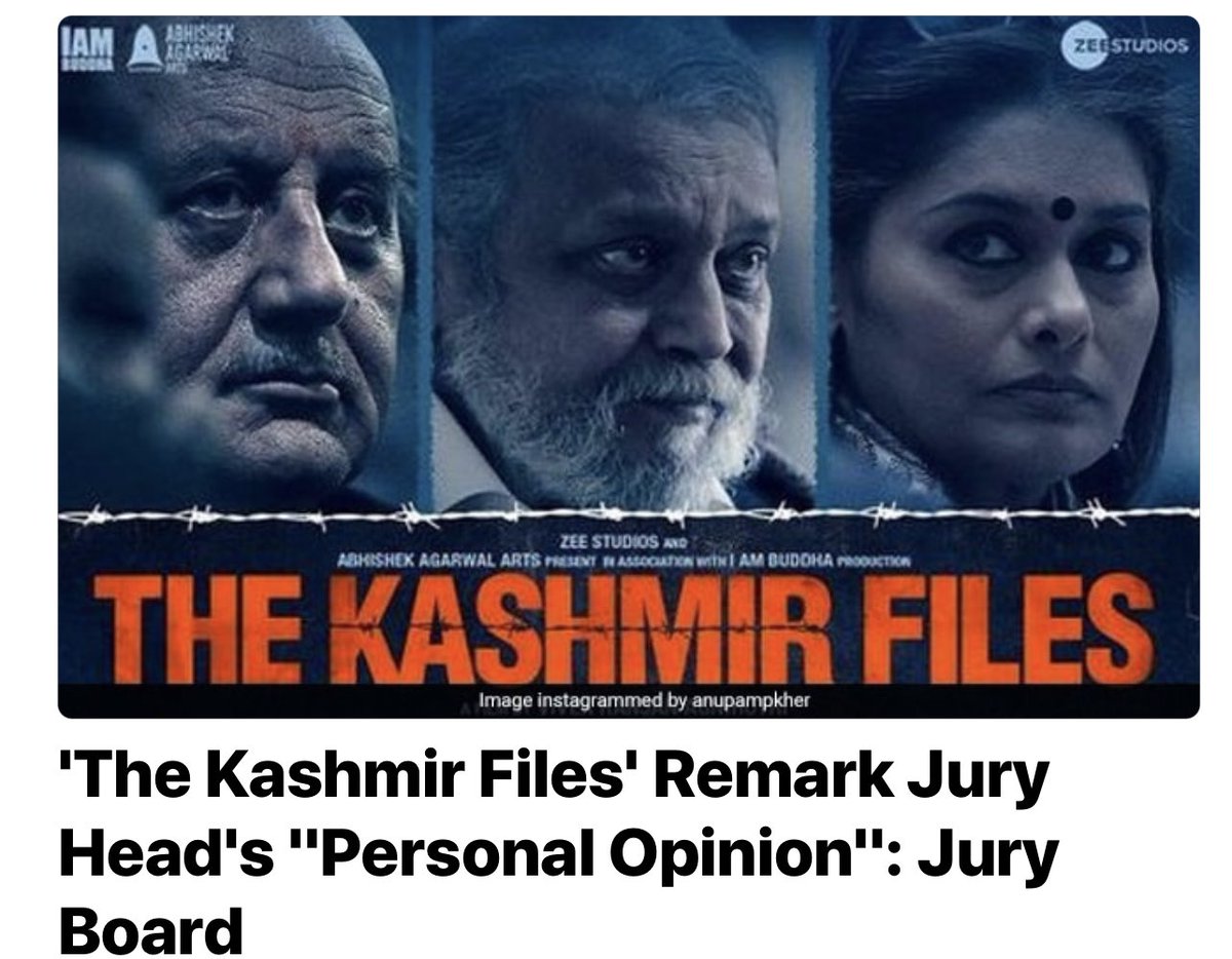 FltLtAnoopVerma's tweet photo. Pic1: A Reality &amp; Slap on the face of Bigot Nadav Lapid

Pic2:Tool Kit Gang comes back but people hv spoken. Film is all time hit in Indian History

Pic 3: Anupam Kher exposing Gangs Pre Planned Event

Pic 4: Nadav Lapid is a Disgrace &amp; Jury Board disowns his statement officially https://t.co/BP2DedAK8q
