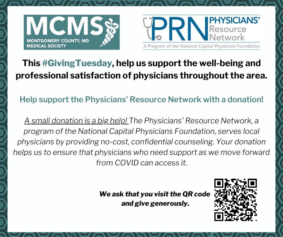 On this #givingtuesday,  help support the well-being and professional satisfaction of physicians in our community!

Make a donation here: gofund.me/4fd666bf