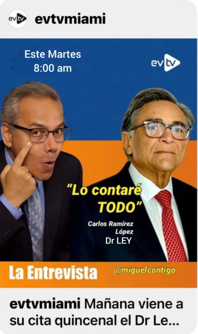 MAÑANA MARTES
LA CITA QUINCENAL 
DR LEY CON MIGUEL ANGEL RODRÍGUEZ
NO TE LO PIERDAS.!