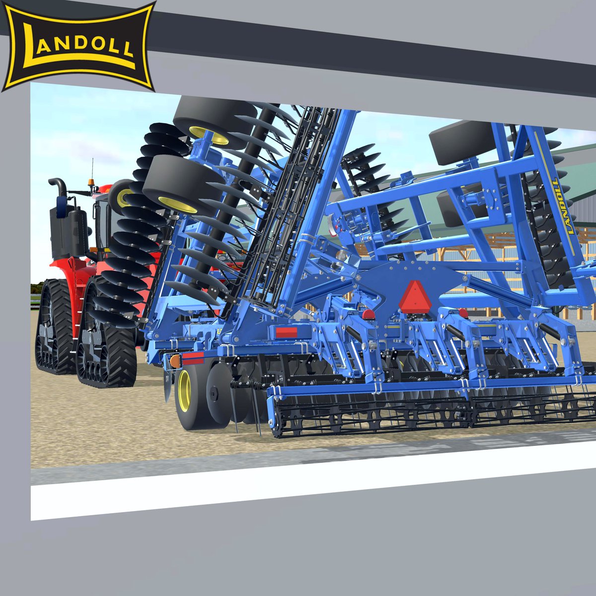 AmericanFarmin's tweet photo. It looks like some new Landoll implements showed up in the driveway! Check out the Landoll 7530 VT Plus &amp; Landoll 5531 Grain Drill!🇺🇸 #Landoll #AmericanFarming https://t.co/azKrZlNtBK