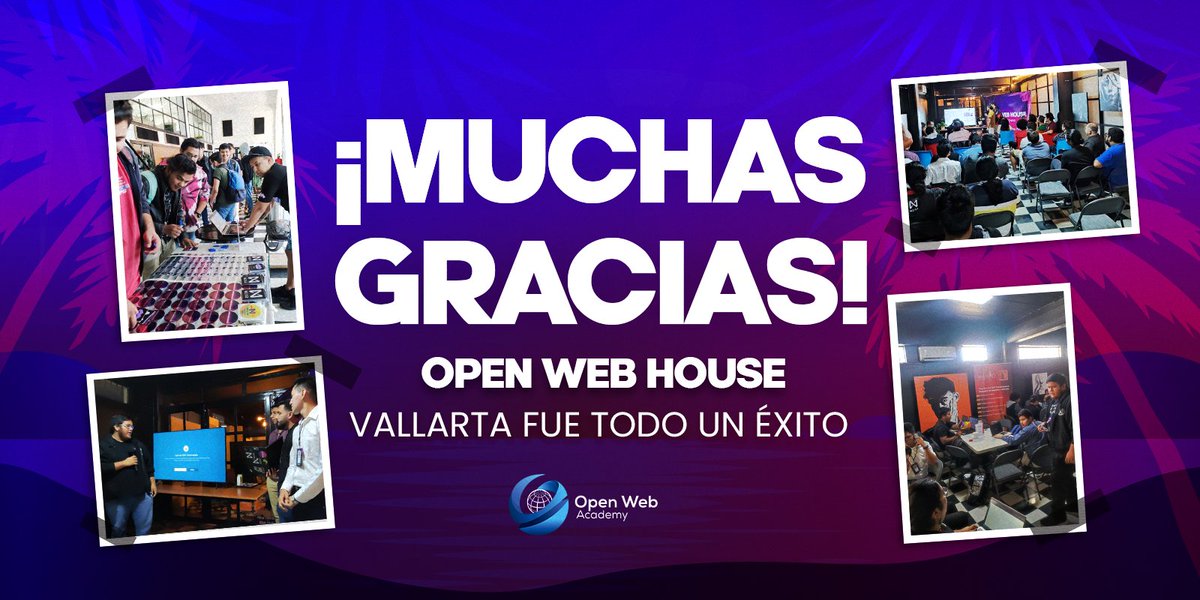 openwebacademy_'s tweet image. 🌟¡MUCHAS GRACIAS!🌟
🌐A todos los asistentes, tuvimos increíbles charlas, proyectos y presentaciones en el Open Web House Puerto Vallarta 2022 🌴🥥

¿Listos para el siguiente?👀
#crypto #event #devs #hack #blockchain #web3 #community