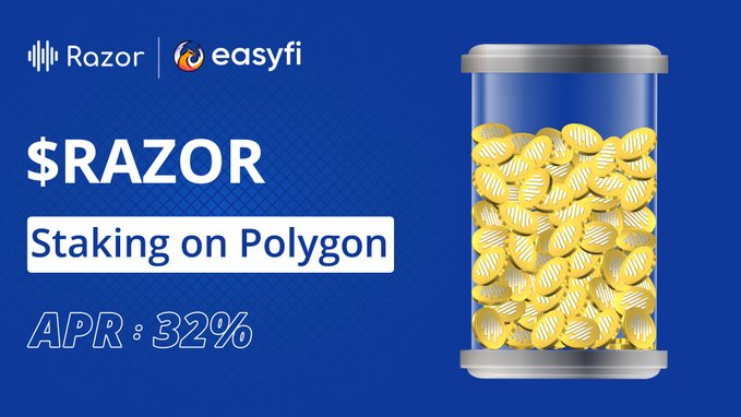 FLS_News_1's tweet photo. 👾 @Razor_network Staking On @EasyfiNetwork

✅Stake $RAZOR 
✅Earn rewards
✅With Fixed APR: 32% 
✅Network: #Polygon

⬇️Stake Here:
https://t.co/m1HPgW4RK9 https://t.co/oNHXEhccaR