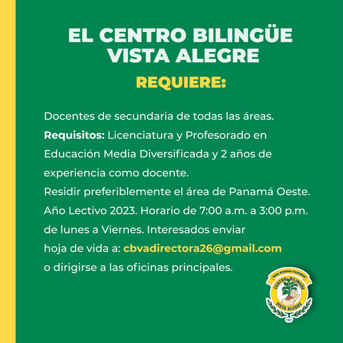 cbva507's tweet photo. 🔴 Atención interesados. ✅

#Panama #VistaAlegre #Arraijan #Chorrera #PanamaOeste #EducacionPanama #Primaria #Secundaria #somosCBVA https://t.co/TPFE9k1hCh