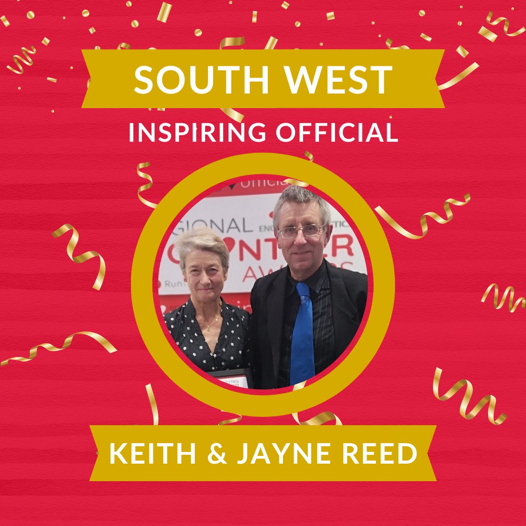 The next inspiring officials award goes to <a href="/runningwithEVH/">Erme Valley Harriers</a> duo, Keith &amp; Jayne Reed. They are both driven and dedicated to the sport, and support across track &amp; field, cross country and Sportshall! They encourage new officials supporting the next generation of officials in the SW.